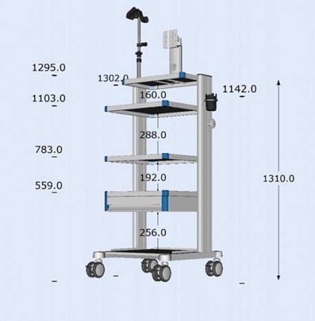 Medical Equipment, , Endoscopy cart with 3 shelves
